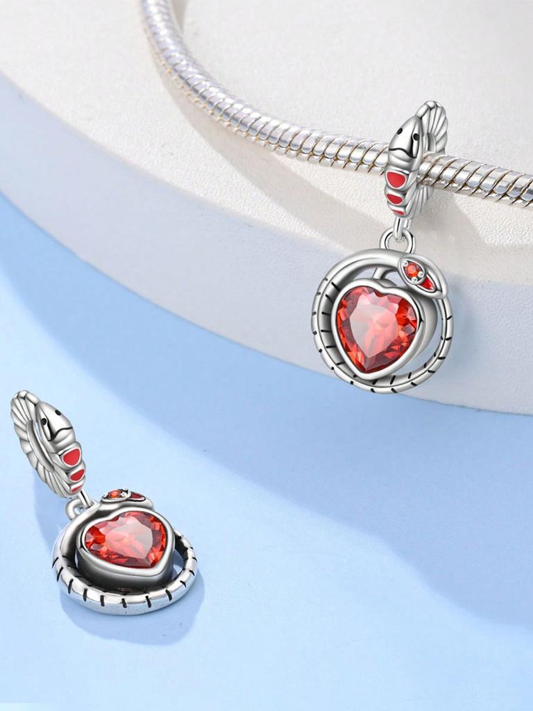 Charms Plata Spirit Snake Shield Rose Beads Charm Copper Plated Fit Copperoriginal Bracelet For Jewelry Making Diy Charm