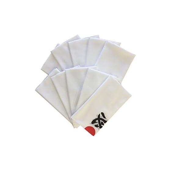 Hissho Hinomaru Headband Tenugui 10-Piece Set, Unhemmed Cotton 100% Made in Japan