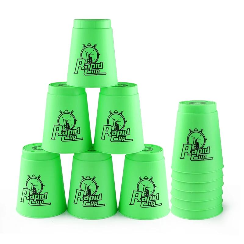 

Quick Stacks Cups Speed Stacking Game 12PCS Indoor Antistress Toy for Kids Fast Reaction Training Fun Activity Party Games зелений