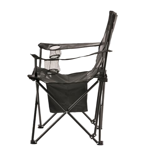Captain Stag (CAPTAIN STAG) Outdoor Lounge Chair, Cool Mesh, Relaxing Lounge Chair with Shelf, Drink Holder, and Back Pocket, Black, UC-1887