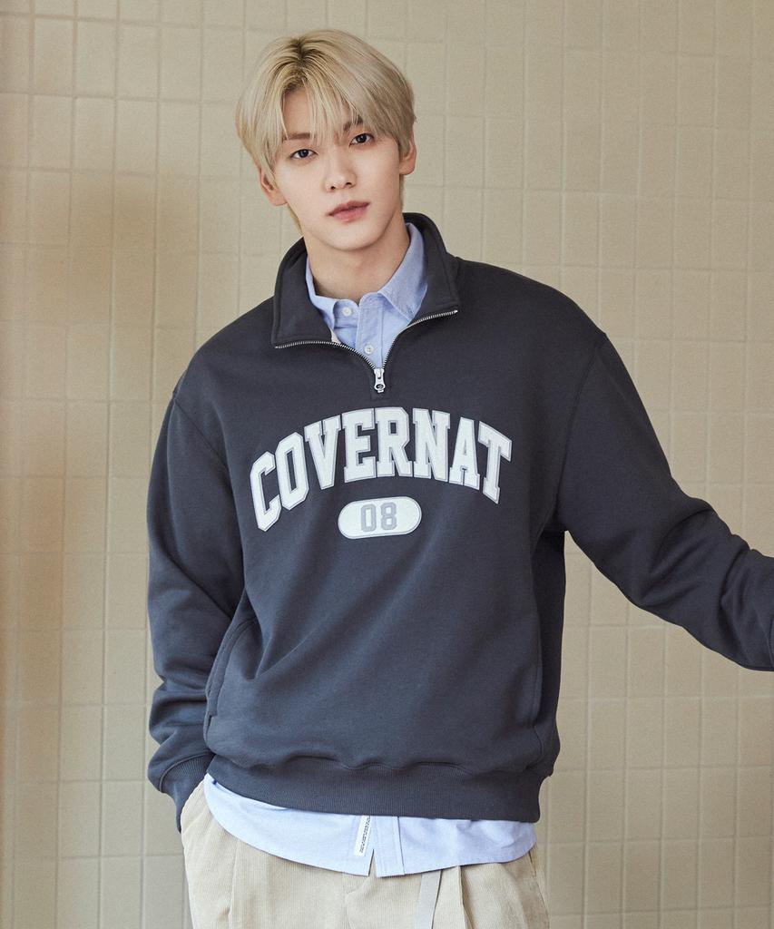 COVERNAT Arch Logo Half-Zip Sweatshirt Dark Gray