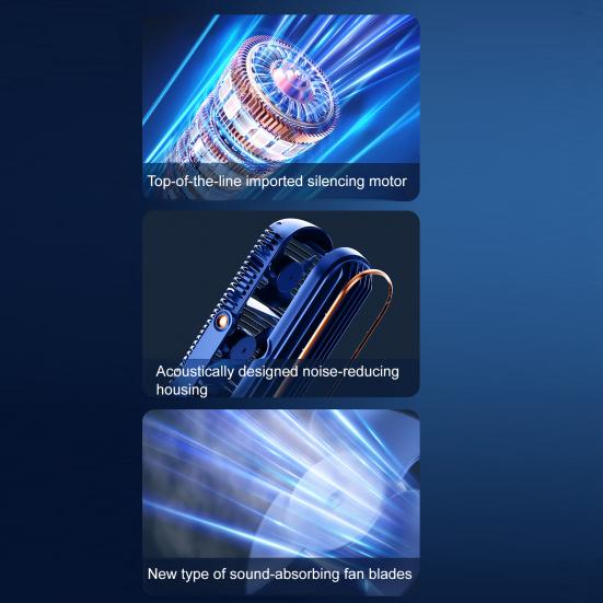 Bærbar skrivebordsvifte 5 hastigheter Sterk luftstrøm Lavt støynivå Oppladbar personlig bordvifte Mini klimaanleggvifte