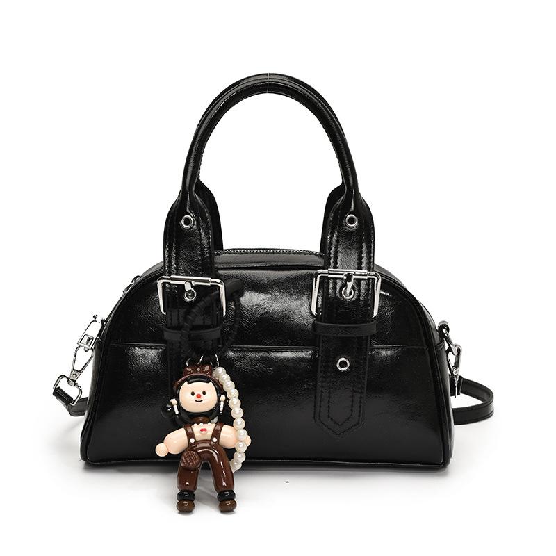 New Product Hot Sale Fashion Locomotive Style Simple Portable Boston Bag Personality Versatile Niche Design Messenger Bag Women