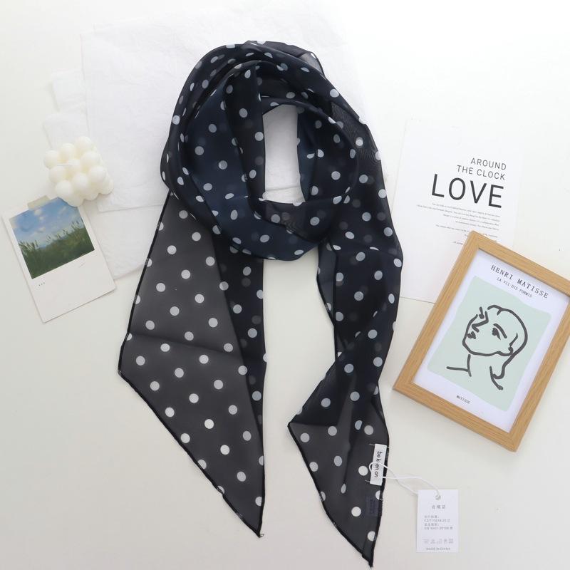 Niche Personality Matching Polka Dot Printed Oversleeve Scarf Women's Trend All-Match Decorative Neck Scarf Hair Band Ribbon