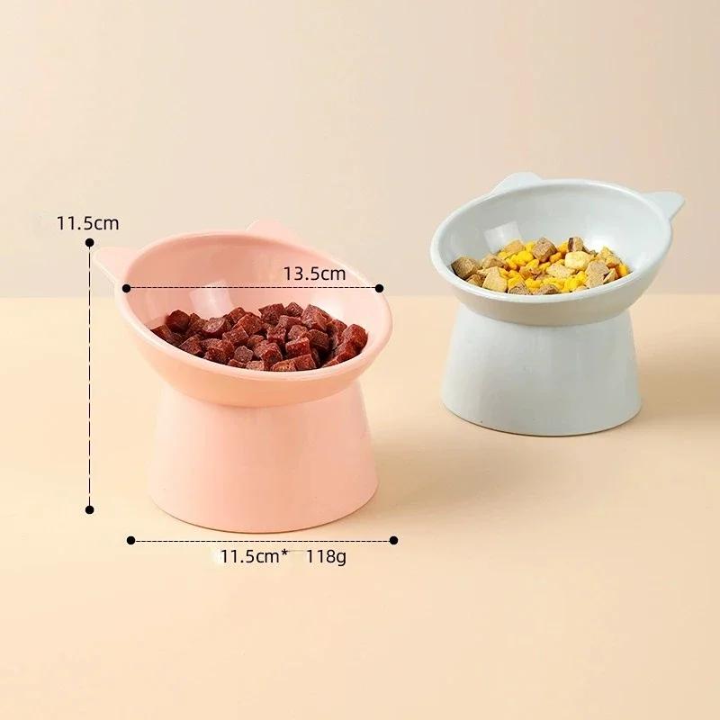 Pet Food Bowl Tilt High Bottom Neck Protector Cat Dog Bowl Water Feed Cat Dog Food High Foot Pet Bowl Supplies Accessories
