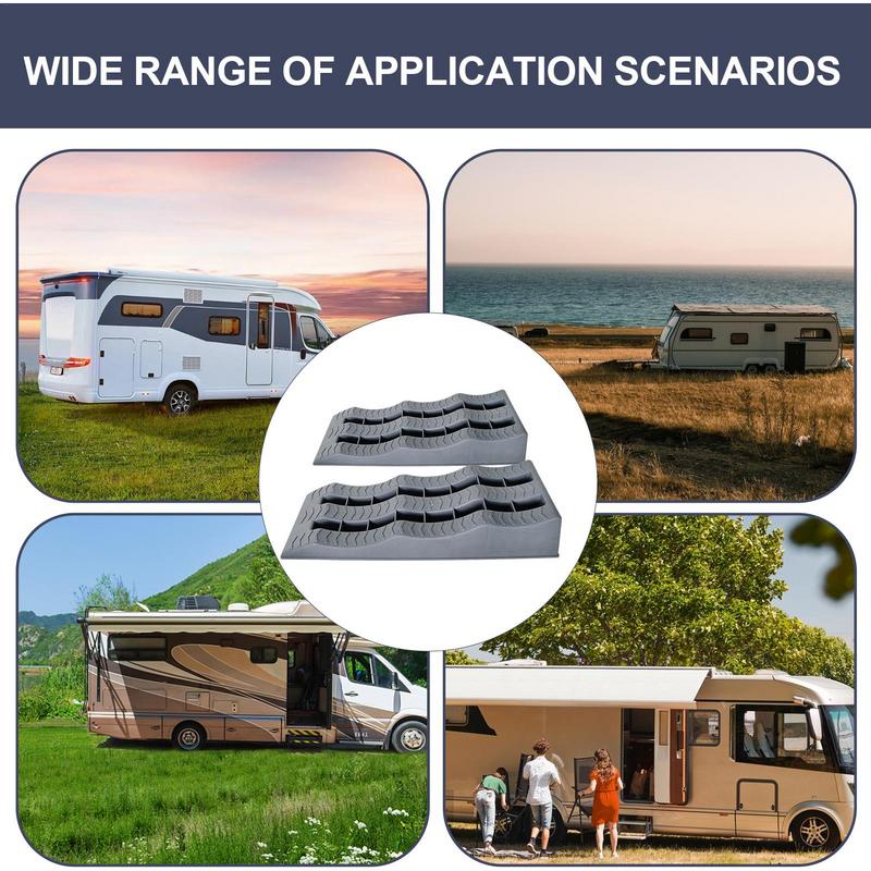 Portable RV Leveling Ramps 2pcs 3-Step Camper Leveling Blocks Anti-slip Trailer Wheel Chocks Accessories For Vehicles