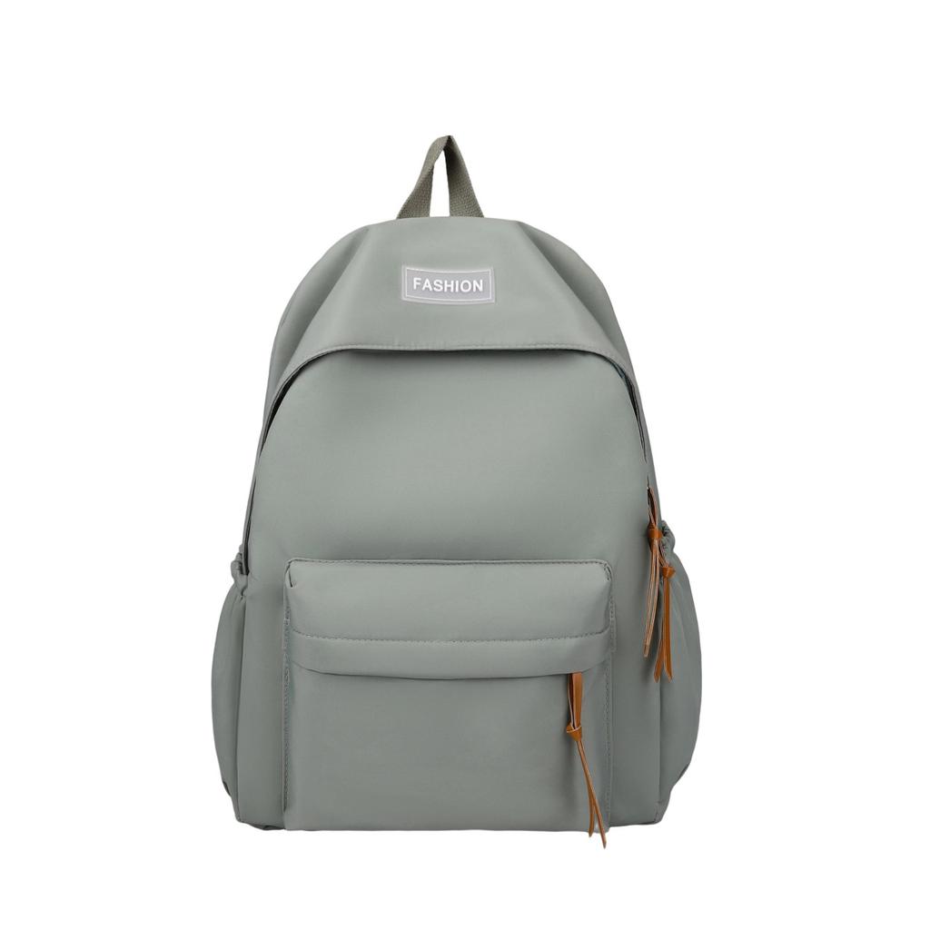 Schoolbag casual simple large capacity backpack ins style fashion Korean version solid color student schoolbag travel backpack