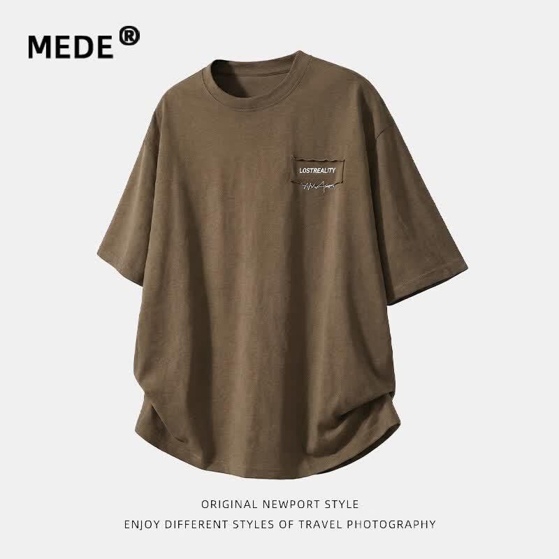 

MEDE American Minimalist Loose Pure Cotton Short Sleeve T-Shirt L