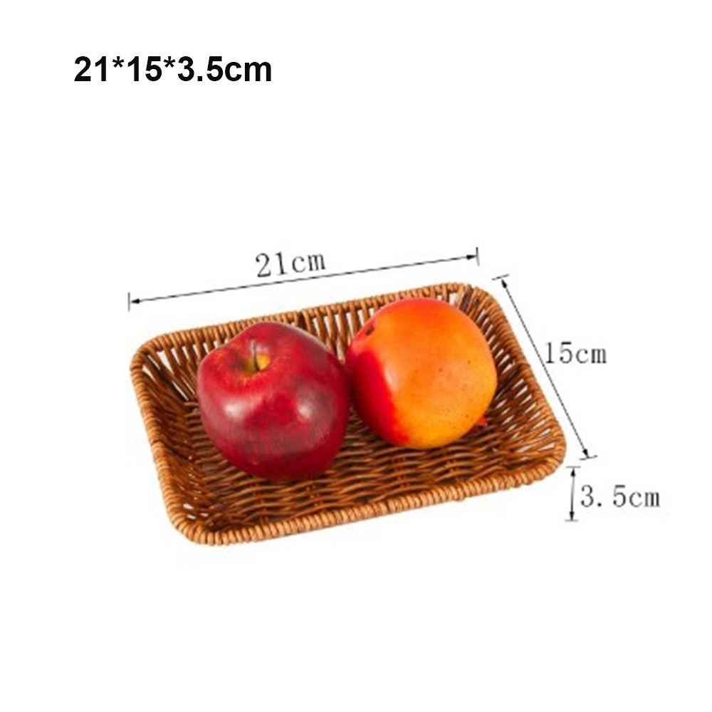 Hardness Handwoven Rattan Wicker Handwoven Khaki Bread French Fry Plate 10 Styles Tabletop Display Rattan Basket