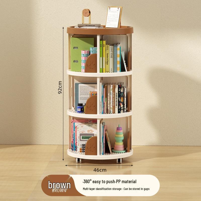Children's Rotating Multi-layer Bookshelf & Storage Cabinet for Kitchen or Living Room