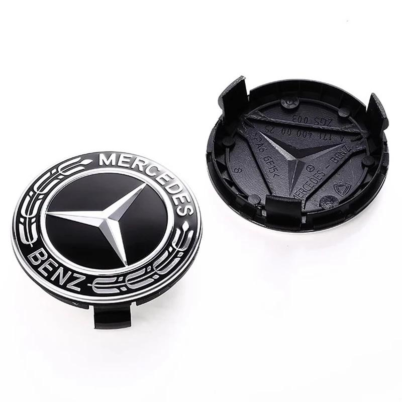 Autocollant de Voiture 4PCS Pour Mercedes benz Cache-Moyeux de Roue de Voiture Badges Pour W204 W203 W205 W124 W221 Classe C E S GLE CLC Access