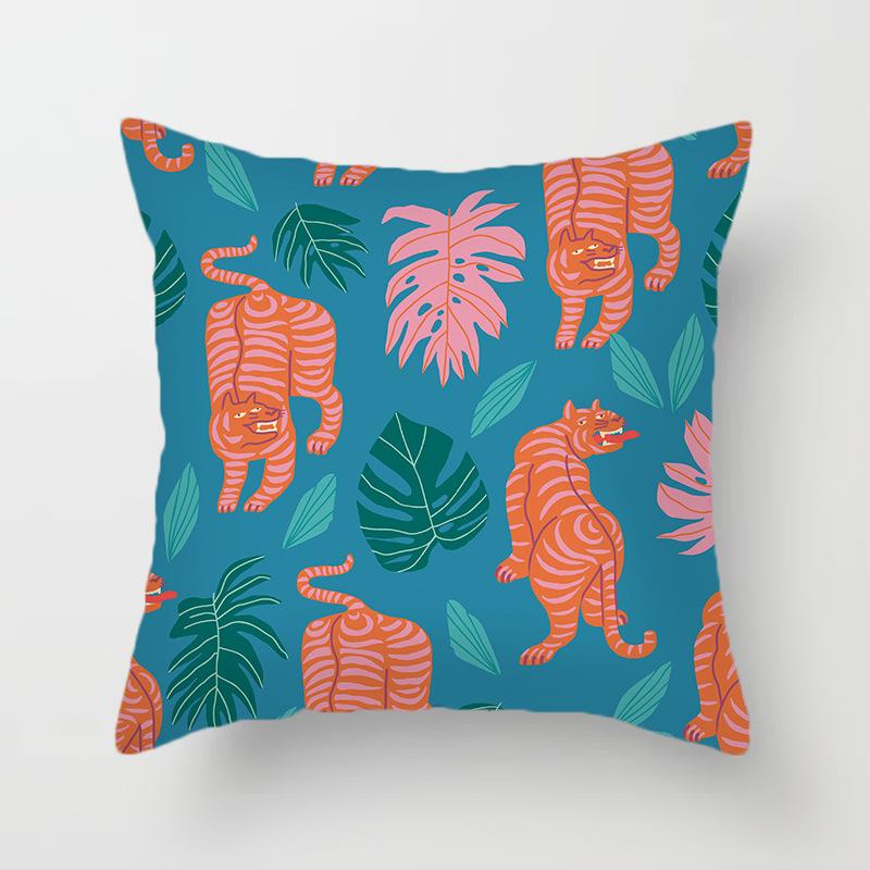New Jungle Tigers Cushion Covers Modern Nordic Simple Pillowcase Hand Painted Cartoon Tigers Sofa Couch Throw Pillows Decor Home