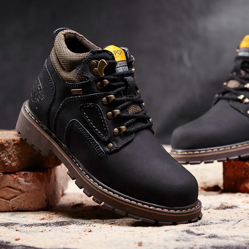 Mode Herren Winterschuhe Neue High-Top Casual Männlich Retro Rhabarber Baumwolle Schneestiefel Outdoor Schnüren Warme Plattform Männer Chelsea Booties