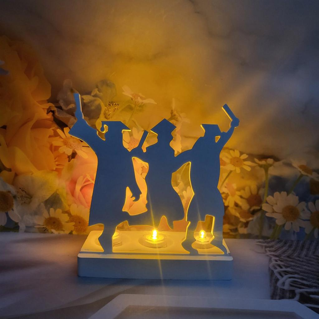 Graduation Season Candle Holder Silicone Mold Plaster Crafts Candlestick Making Mould Home Decors Gift for Graduate