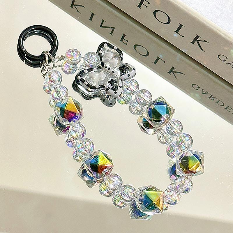 

Бусины-бабочки, брелок для телефона, милая девушка, ремешок на запястье, браслет, чехол для наушников, подвеска, декор для сумки чёрный