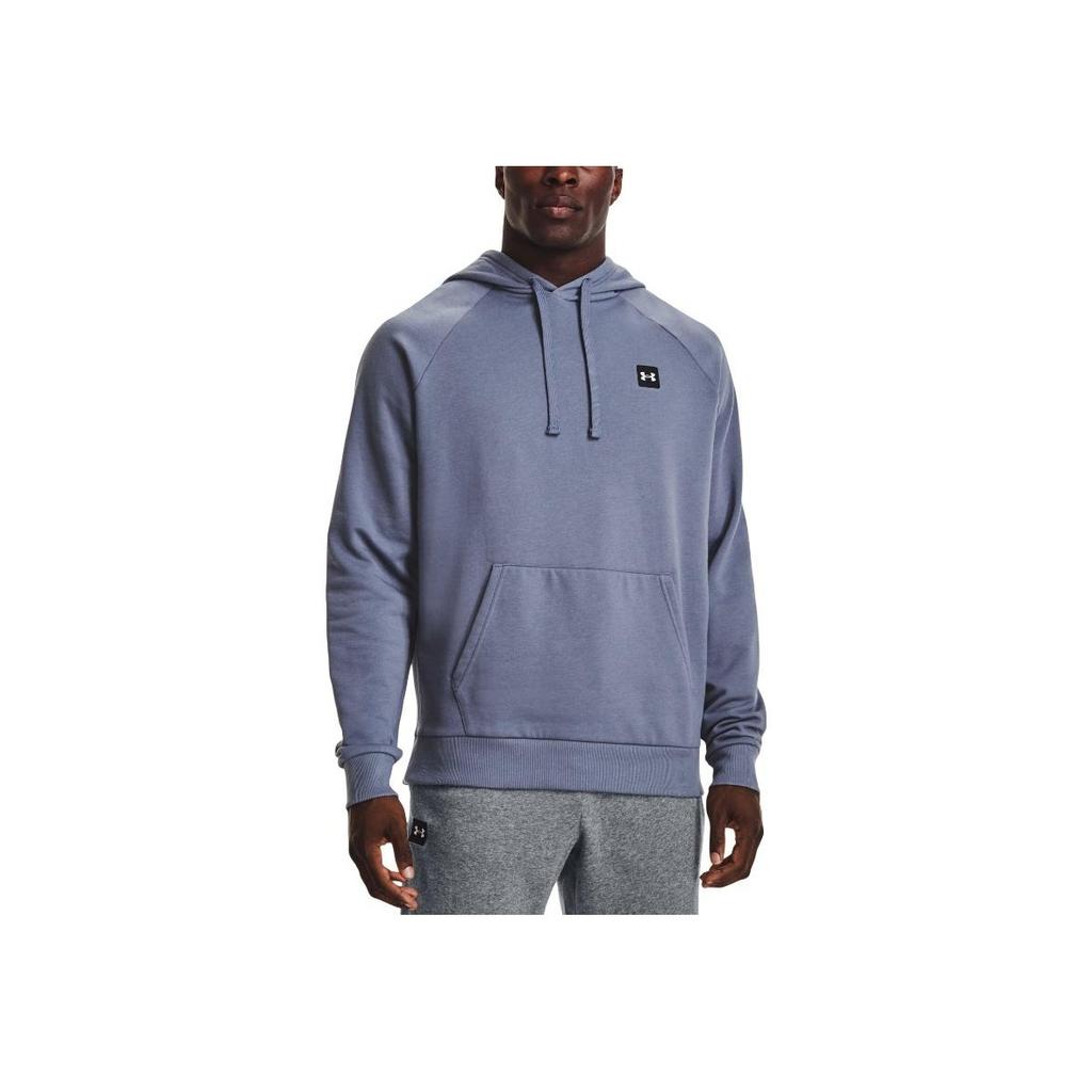 Under Armour Solid Logo Print Fleece Hoodie Men Hoodie Mist-Blue 1357092-767