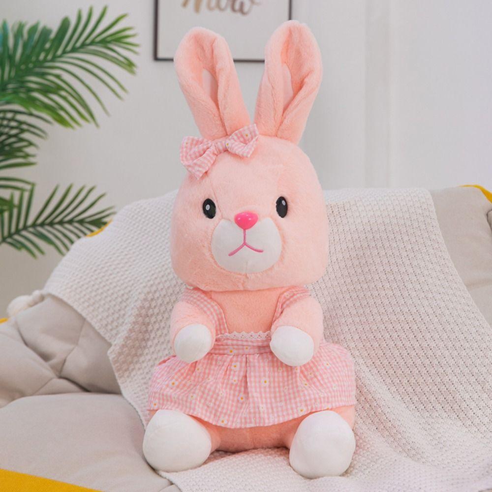 Soft Pink Rabbit Plush Doll PP Cotton Rabbit Stuffed Toy Cute Rabbit Plush Toys  Kids Gifts