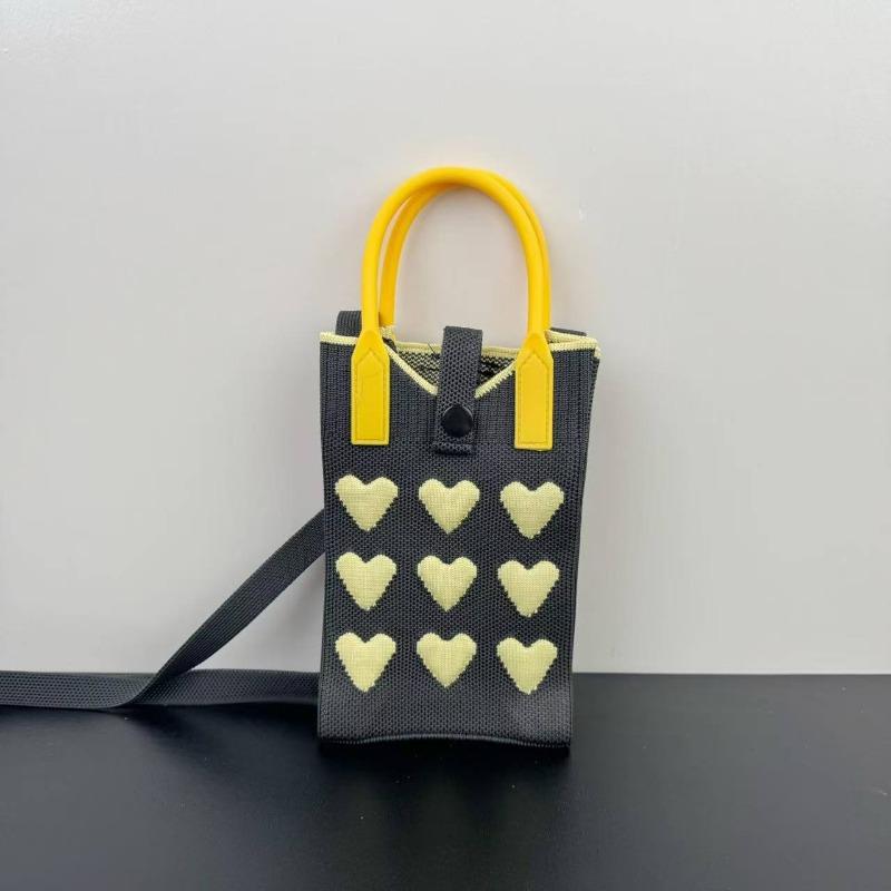 New Love Mobile Phone Bag High-end Knitted Bag Popular Cartoon Cute Portable Storage Messenger Bag