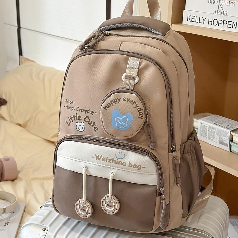 School bag, high value and fresh ins School bag for junior high school students, casual, simple, lightweight and large capacity