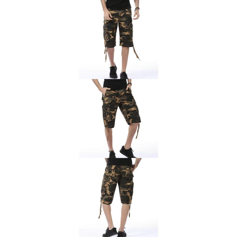 2025 Summer Men's Loose Casual Five-Pocket Work Pants Camouflage Shorts
