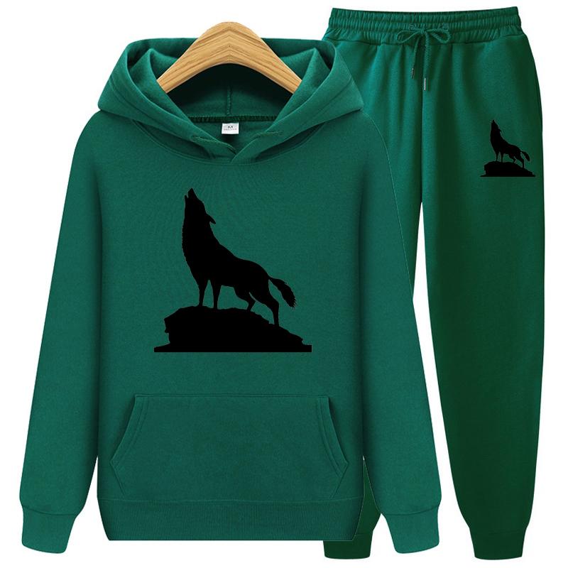 Autumn Winter Women's Hoodie Suit  Trousers Leisure Running Sports Sets Print Two-Piece Set Fashion Jogging Tracksuit