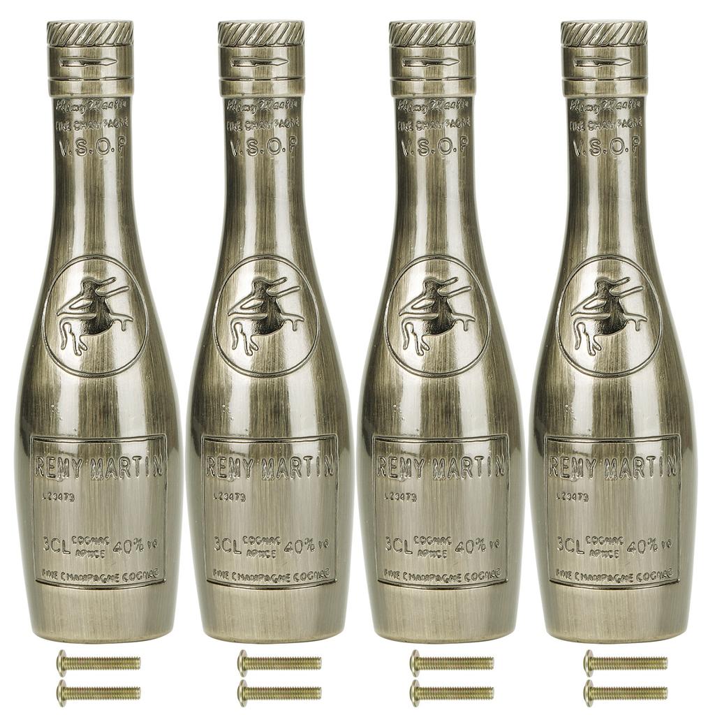 4 Set Dörrhandtag Retro Zinklegering Vinflaska Form Skåp Skåp Lådhandtag Antikt