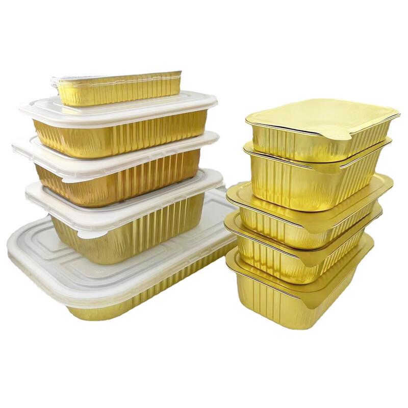 Handun 1400ml Golden Square Aluminum Foil Food Container