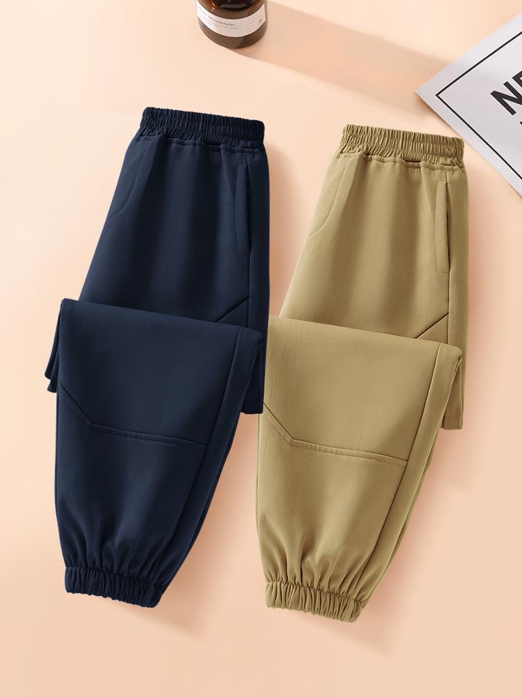 2025 Kids' Fleece-Lined Softshell Ski Pants: Windproof, Waterproof, Elastic Cuffs, Thick, Autumn/Winter Casual, Trendy.