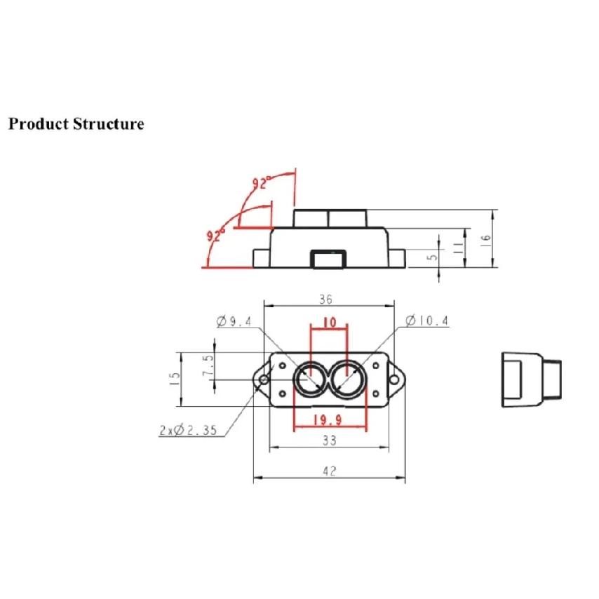 Benewake TFmini-S Lidar Single-Point Micro Ranging Finder Module for Arduino Pixhawk 4.5-6V UART I2C Interface TFmini Upgraded