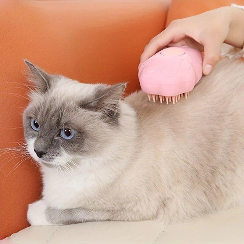 Pieptene de frumusețe colorat pentru animale de companie, cu abur, plutitor, curățabil, îndepărtează părul încurcat, nu este nevoie să faci duș, universal pentru pisică și câine