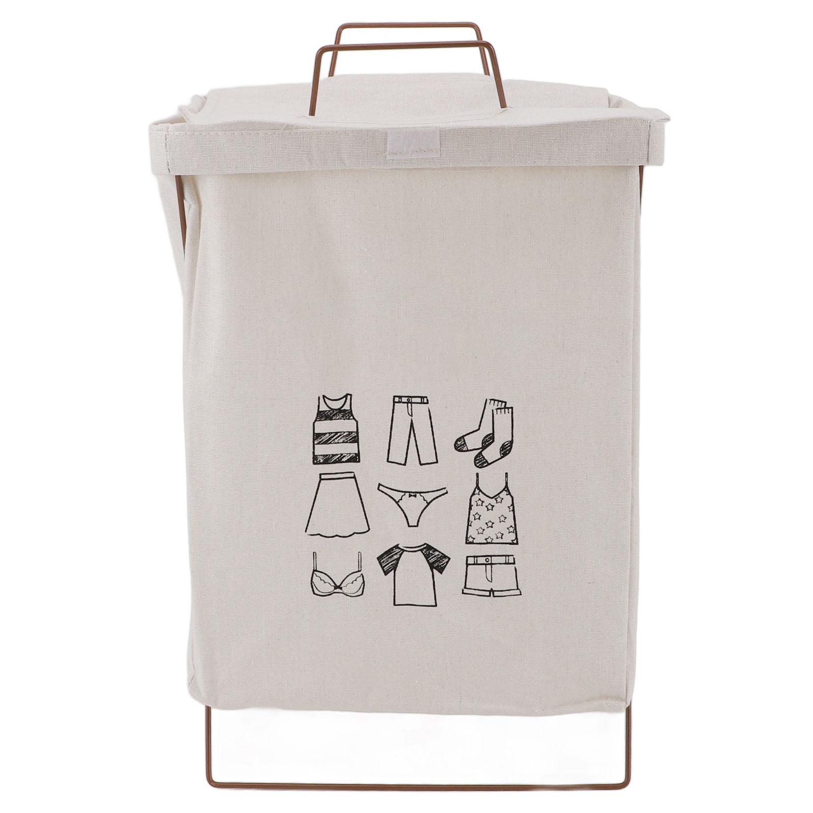

Складная корзина для грязного белья с железной рамой и ручками, водонепроницаемая, из хлопка и льна, складная для белья S белый