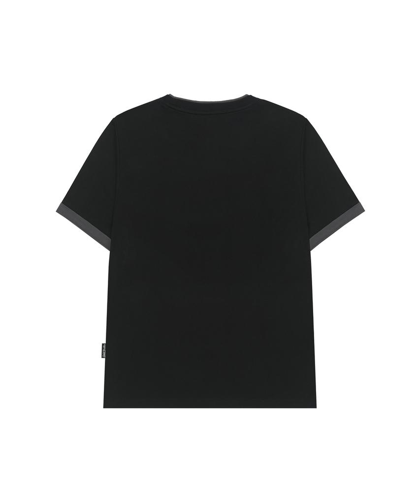 ODDSTUDIO Heaven Scent Color Layered Roll-Up T-Shirt - Black