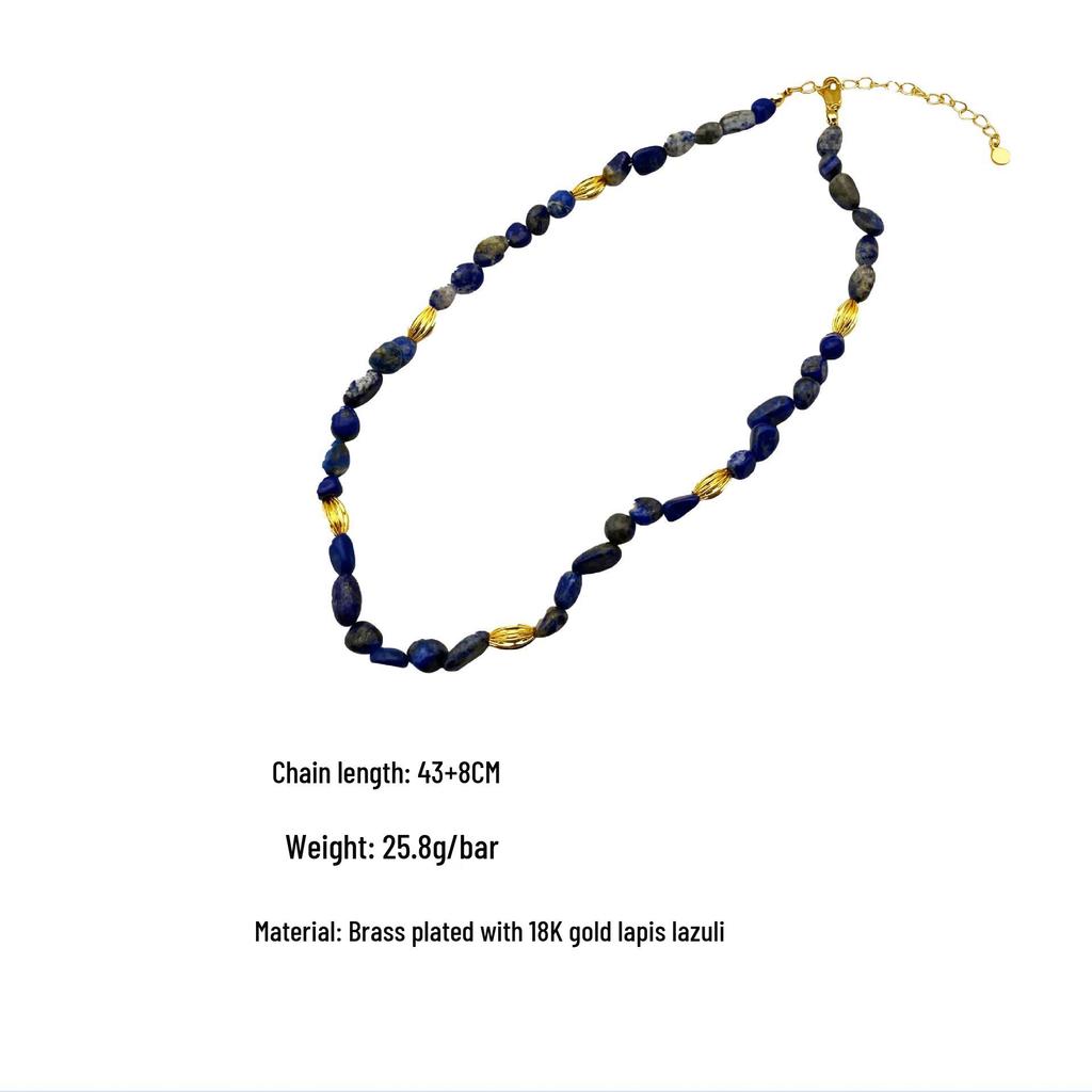 Retro Lapis Lazuli Beaded Women's Choker Necklace