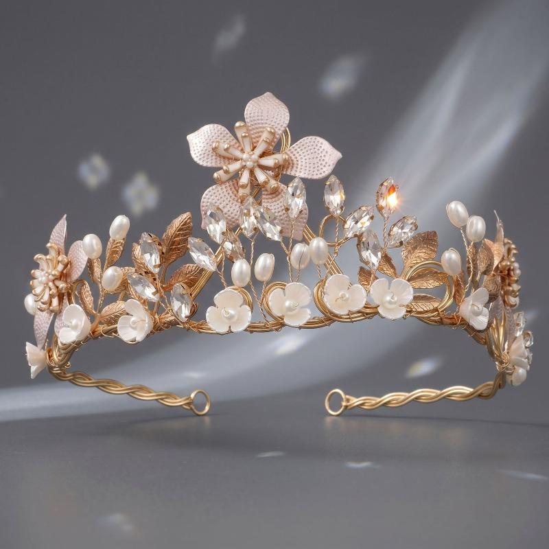 Handmade Bridal Crown - Luxurious Alloy Flower Hairband - Versatile Wedding Accessory Crown