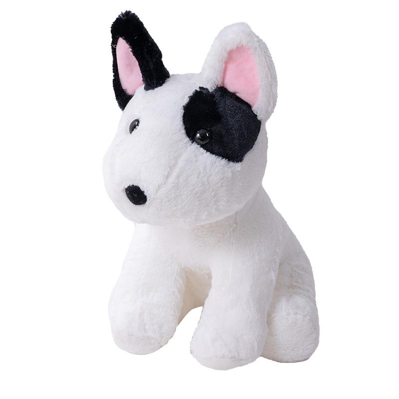 214050Cm Gevlekte Witte Bull Terrier Zittende Hond Pluche Speelgoed Gevuld Kawaii Cartoon Dier Kalmerend Verjaardagscadeau 40cm