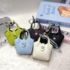 1Pcs Creative Bluetooth Earphone Bag Mini Cute Basket Bag Pendant High-Grade Leather Car Keychain Small Items Handbag