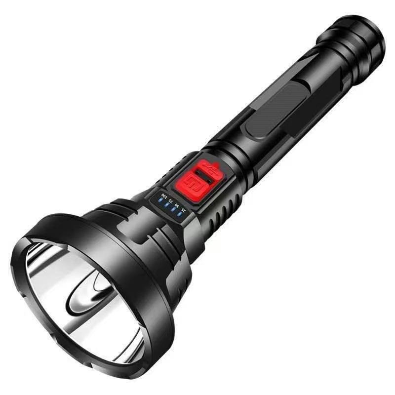 ABS Multi-Function Long-Range Flashlight with Strong Red & Blue Ring Illumination for Household & Outdoor Use