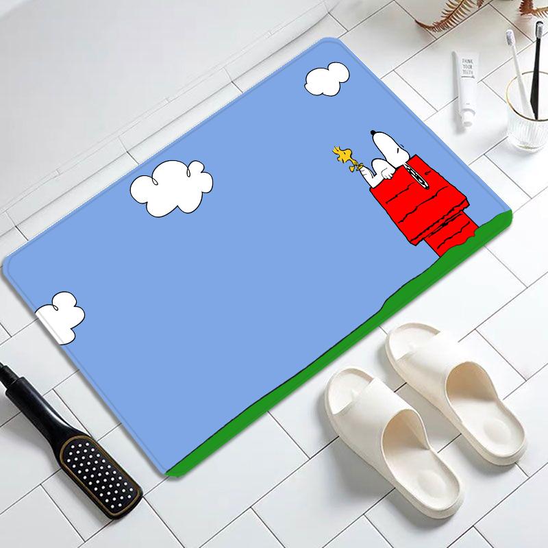 Cartoon Cute S-SnoopyS Door Mat Entrance Non-slip Doormat Washable Kitchen Carpet Hallway Rugs Bathroom Bath Door Mats