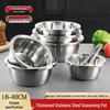 304 Stainless Steel Deepened Non-Magnetic Bowl with Rolled Edge, Suitable for Egg Beating, Seasoning, Draining, Soups, and Noodles - Food Grade.