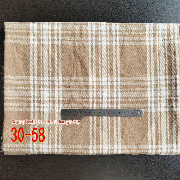 Spot Color-Woven Plaid Jacquard Fabric for Children's Autumn/Winter Brushed Polyester-Cotton Shirts