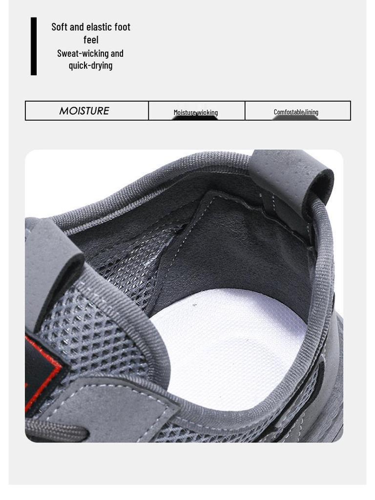 Men's Breathable Mesh Sneakers - Anti-Slip, Soft Sole, Casual Work Shoes for Summer