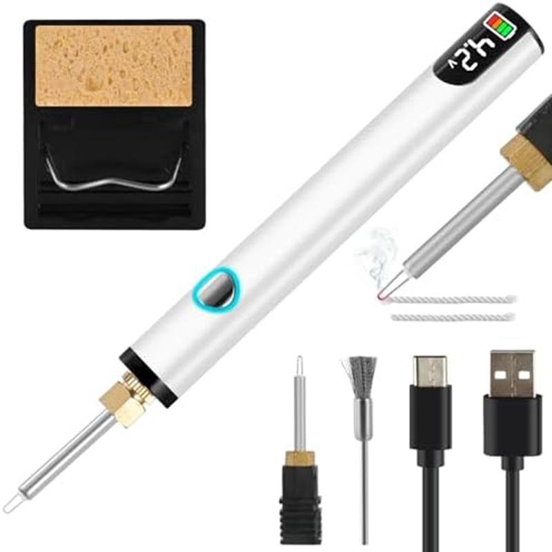(Nuovo)-Kit Bruciacorda Ricaricabile Per Gioielleria, Strumento Bruciacorda Digitale, Artigianato in Pelle, Cucito, Tessitura e Infilatura