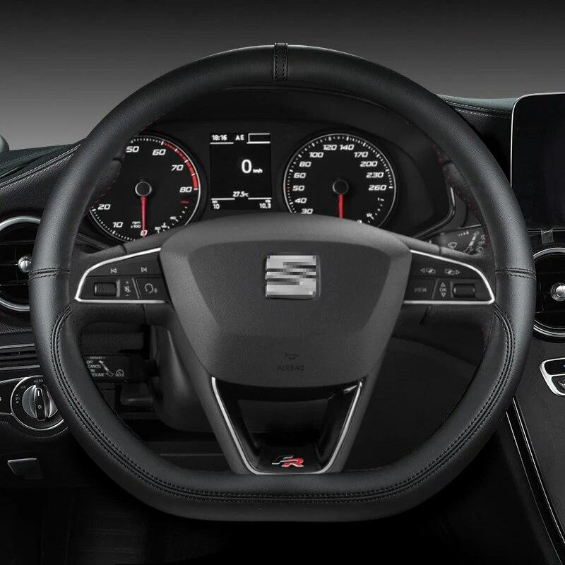 For Seat Leon Cupra R Leon ST Cupra Leon ST Cupra Ateca Cupra Ateca FR Car Steering Wheel Cover PU Leather Auto Accessories