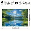 Tapisserie de Lac d'Été Serein, Lac Forestier Ensoleillé avec Nénuphars et Reflets Clairs, Art Mural Apaisant sur la Nature
