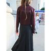 Za2025 Spring New Women's Clothing Casual Flip Pocket Silk Satin Texture Lapel Long Sleeve Shirt 8987213