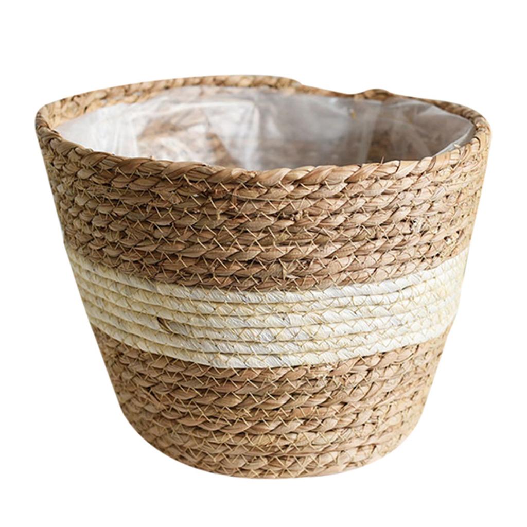 Seagrass Basket Planters Rattan Flower Basket Indoor Outdoor Plant Containers Home Decoration Flower Handmade Basket