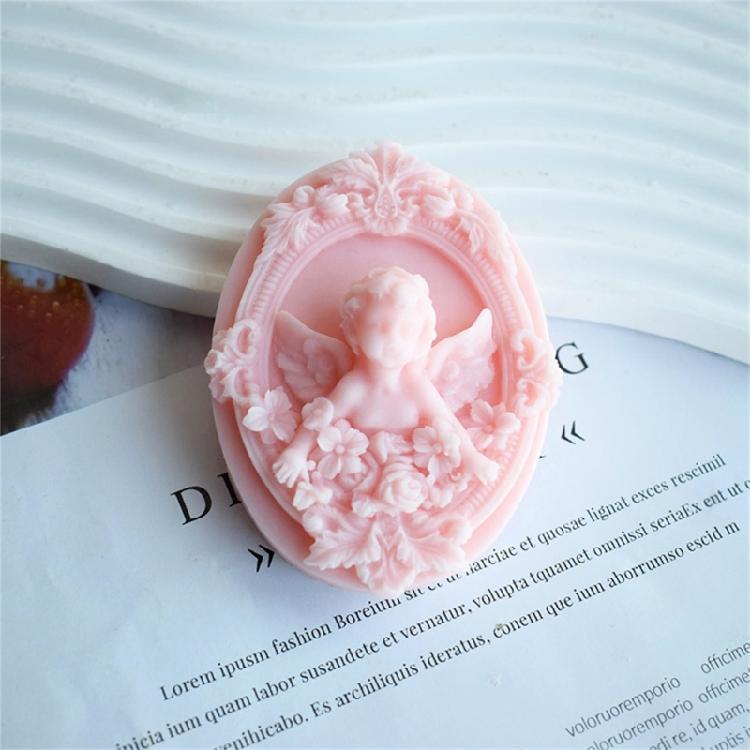 Oval Angel Candle Mold Clay Plaster Resin Craft Decorations DIY Epoxy Resin Aromatherapy Candle Soap Silicone Mould