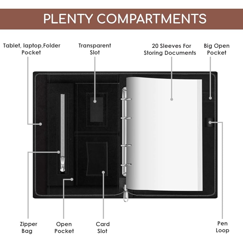 FEDUS Men and Women Multipurpose Leatherette Professional File Folders for Certificates, Documents Holder, Document Bag,