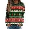 Women's Fashion Casual Long Sleeve Christmas Printed Neck Sweatshirt Top