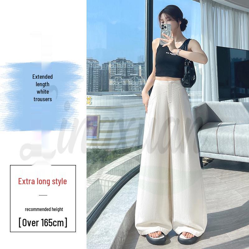 2026 Summer High-Waist Tencel Linen Wide-Leg Floor-Length Women s Pants XL